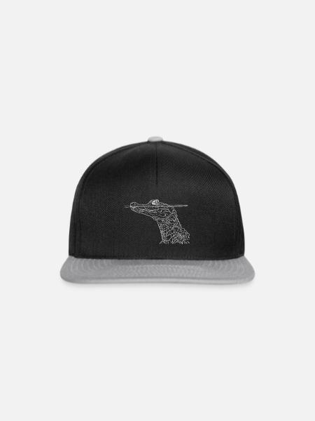 Krokodil Weiß - Snapback Cap - Schwarz/Grau