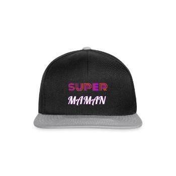 Super Maman - Casquette snapback - noir/gris - Devant