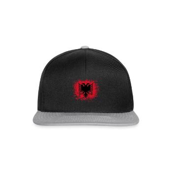 Albania Albania Shqipëri flag stains blobs - Snapback Cap - black/grey - Front