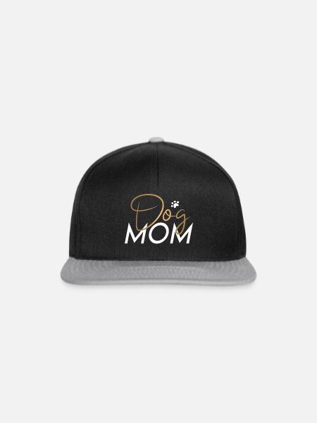 Hundemama Dog Mum Hunde Frauchen Geschenk Pfote - Snapback Cap - Schwarz/Grau