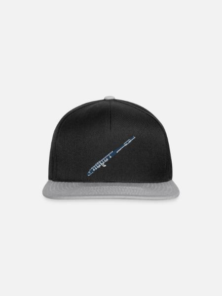 Querflöte - Snapback Cap - Schwarz/Grau