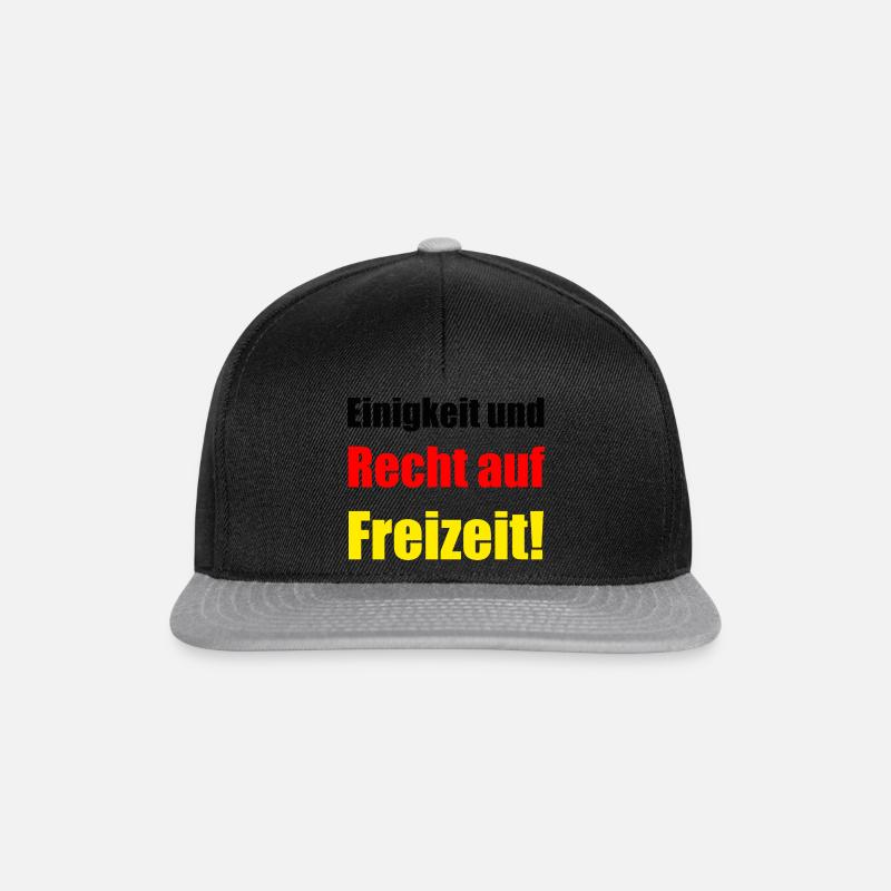 Einigkeit und Recht auf Freizeit! - Snapback Cap - Schwarz/Grau