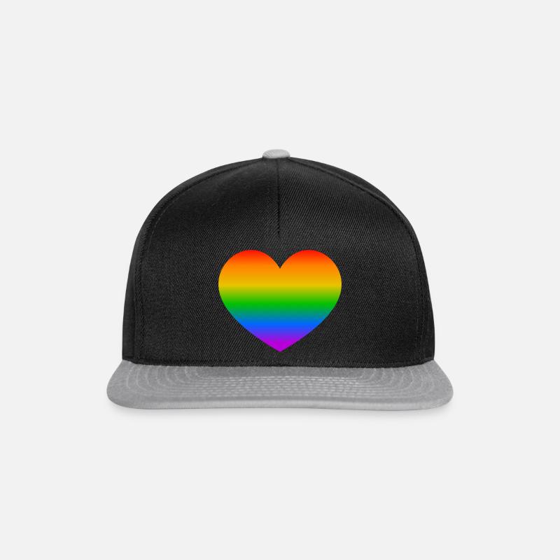 Hjerte Regnbue LGBT - Snapback Cap - sort/grå