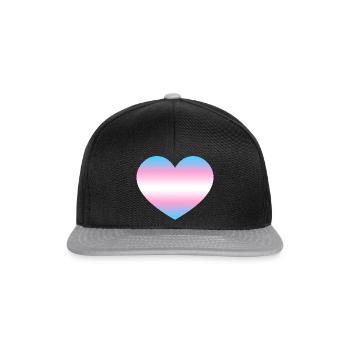 Herz LGBT queer transgender - Snapback Cap - Schwarz/Grau - Vorne