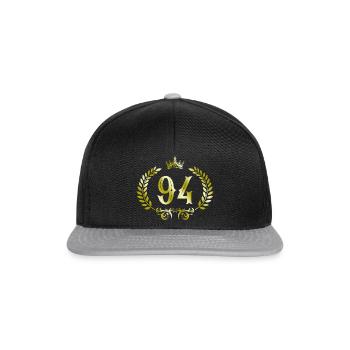 94 Couronne numérique - Casquette snapback - noir/gris - Devant