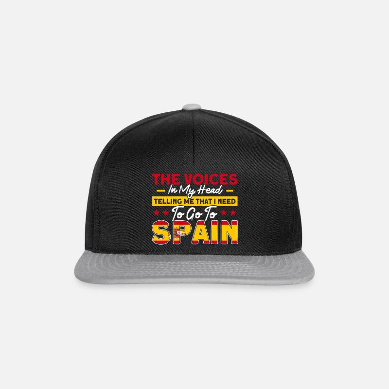 Spanische Flagge Spanische Wurzeln Geschenk - Snapback Cap - Schwarz/Grau