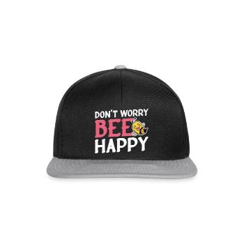 Don't Worry Bee Happy 34 - Snapback Cap - black/grey - Front