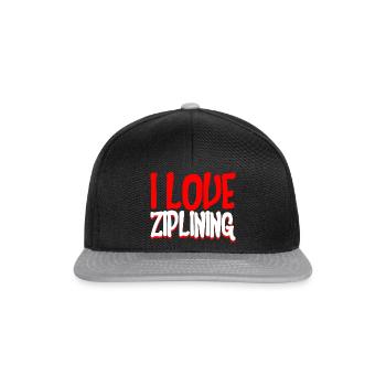 I Love Ziplining 2 - Snapback Cap - Schwarz/Grau - Vorne