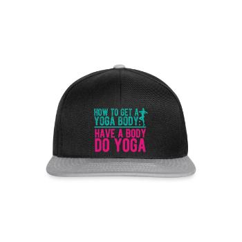Yogalehrer Spruch Für Yogi Yoga - Snapback Cap - Schwarz/Grau - Vorne