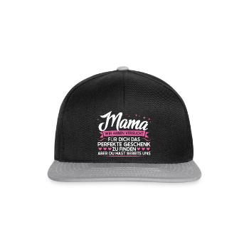 Mutter Familie Mütter Geschenk - Snapback Cap - Schwarz/Grau - Vorne