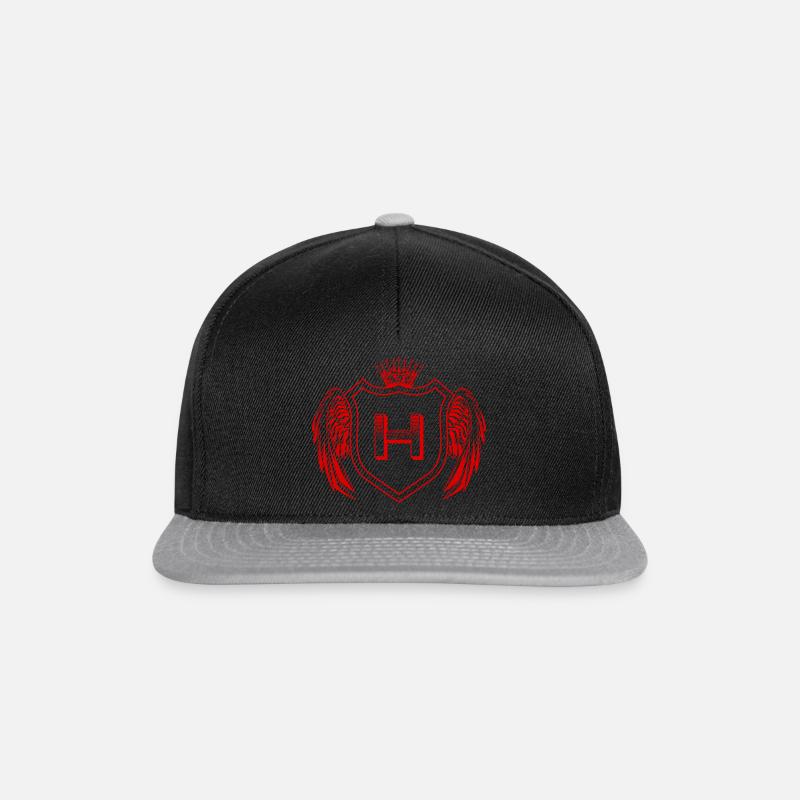 H Buchstabe Wappen - Snapback Cap - Schwarz/Grau