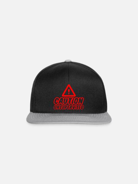 Caution Unsupervised 2 - Snapback Cap - Schwarz/Grau