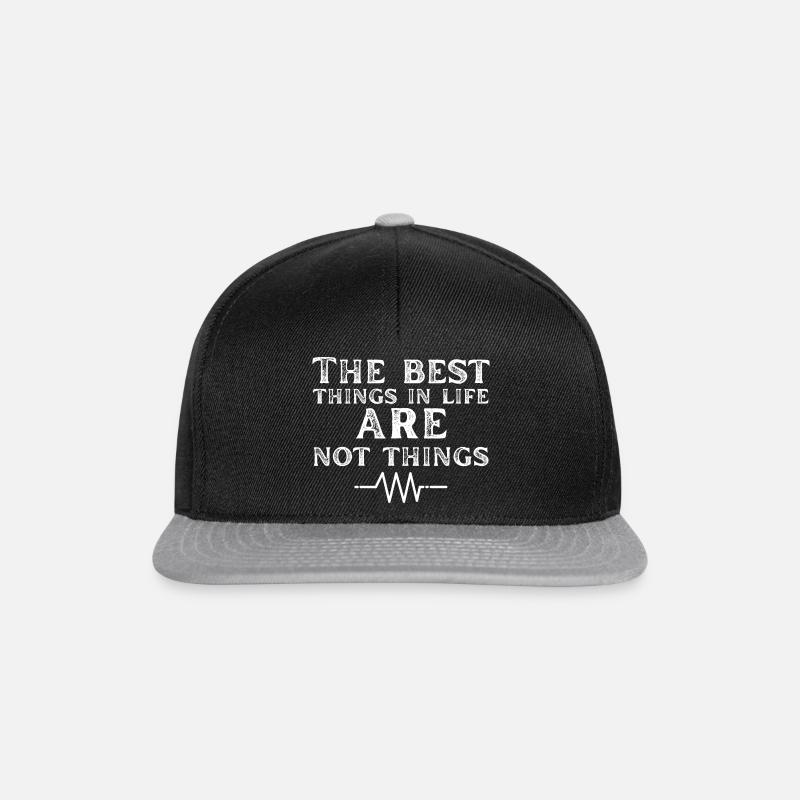 The best things in life are not things True Values - Snapback Cap - black/grey