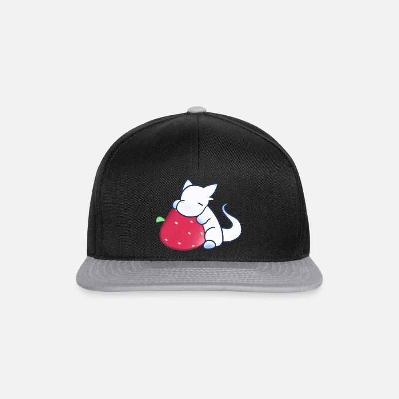 Erdbeere - Snapback Cap - Schwarz/Grau
