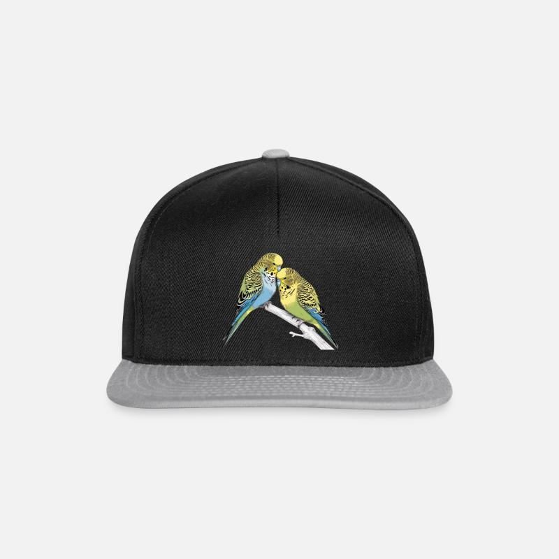 wellensittiche paar kuessend - Snapback Cap - Schwarz/Grau