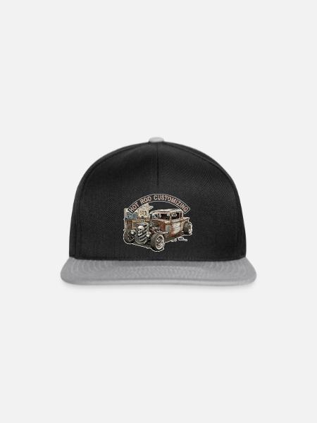 Rustic Hot Rod Customization Design - Snapback Cap - Schwarz/Grau