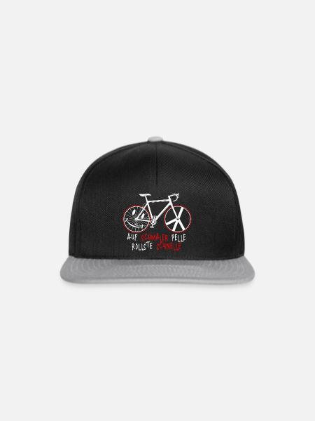 Rennrad - Snapback Cap - Schwarz/Grau
