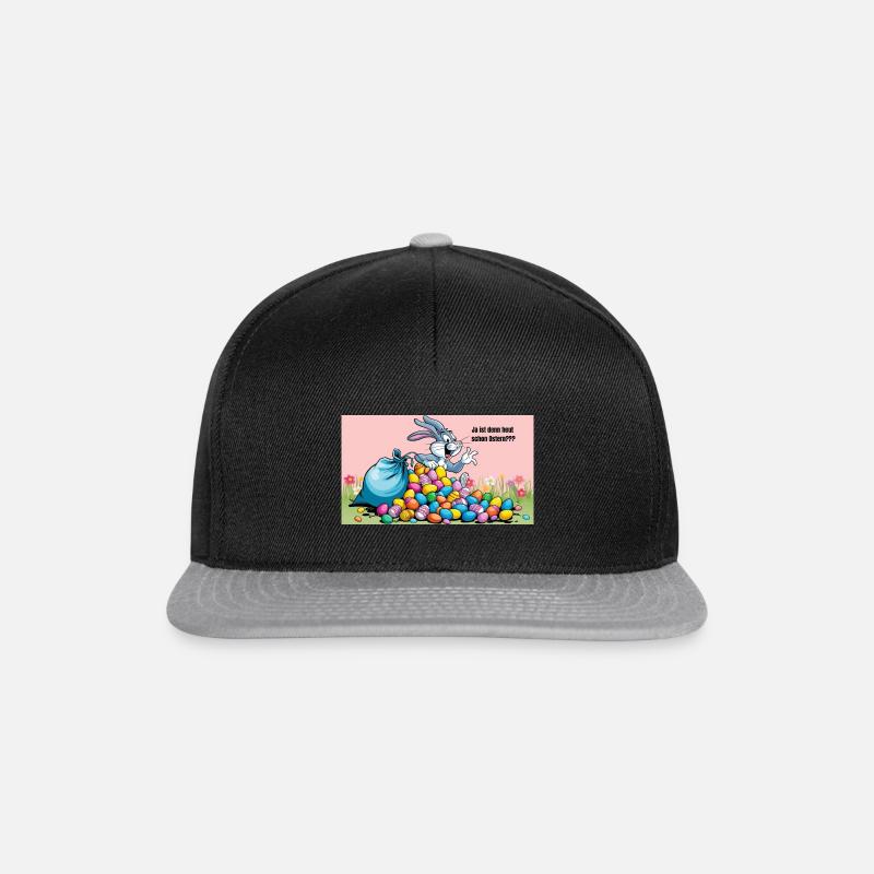 Yes, it's already Easter today - Easter bunny with eggs - Snapback Cap - black/grey