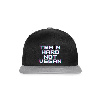 Train hard not vegan - Snapback Cap - Schwarz/Grau - Vorne