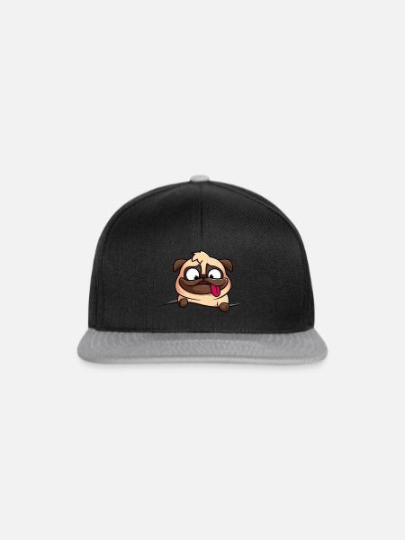 Cooler niedlicher süßer Hund - Snapback Cap - Schwarz/Grau