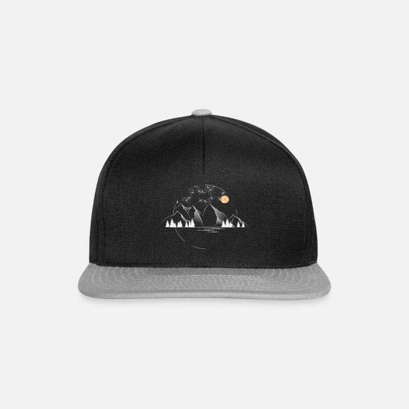 Berge mit See - Snapback Cap - Schwarz/Grau