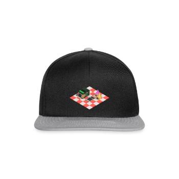 Kamera und Eiscreme - Snapback Cap - Schwarz/Grau - Vorne
