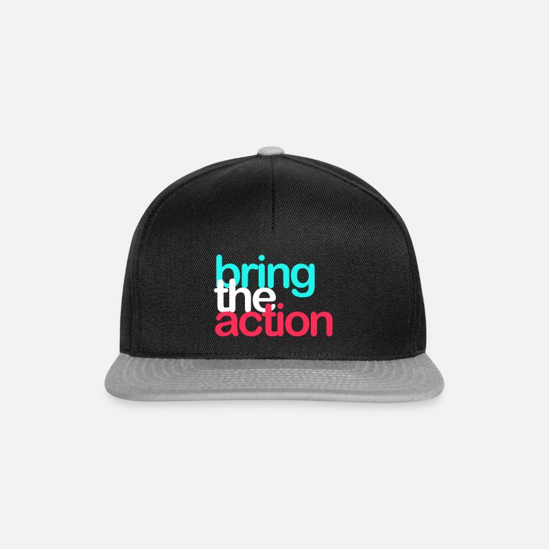 Bring the action! Meme Print - Snapback Cap - Schwarz/Grau