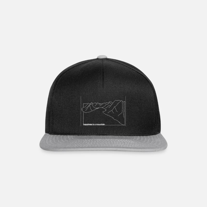 Happiness is a mountain - Snapback Cap - black/grey