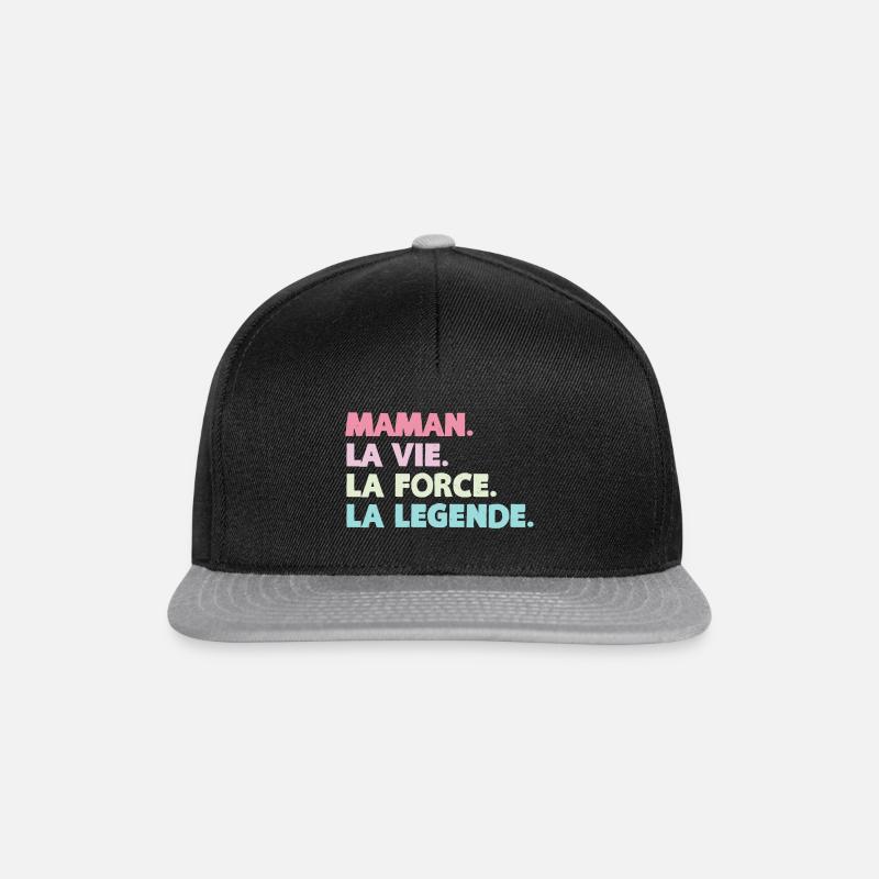 Maman la vie la force - Casquette snapback - noir/gris