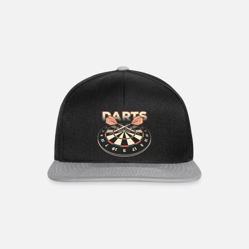 Dart Shirt Darts 3D RAHMENLOS Design - Snapback Cap - Schwarz/Grau