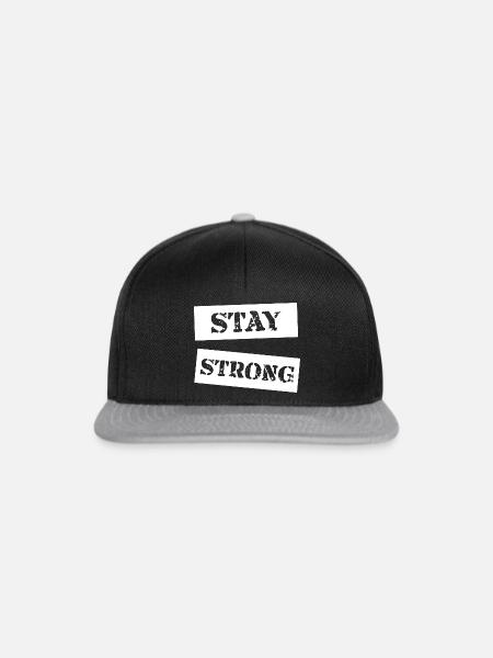 STAY STRONG - Snapback Cap - Schwarz/Grau