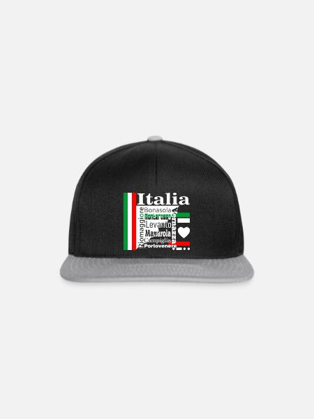 Italia Cinque Terre white - Snapback Cap - Schwarz/Grau