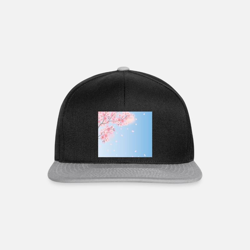 Kirschblüten - Snapback Cap - Schwarz/Grau
