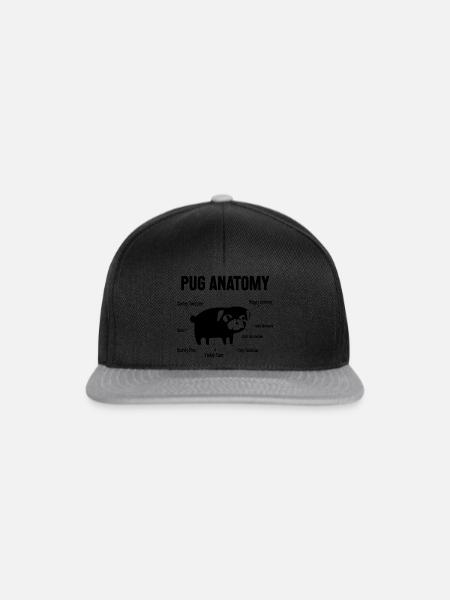 The Pug Anatomy Pug - Snapback Cap - Schwarz/Grau