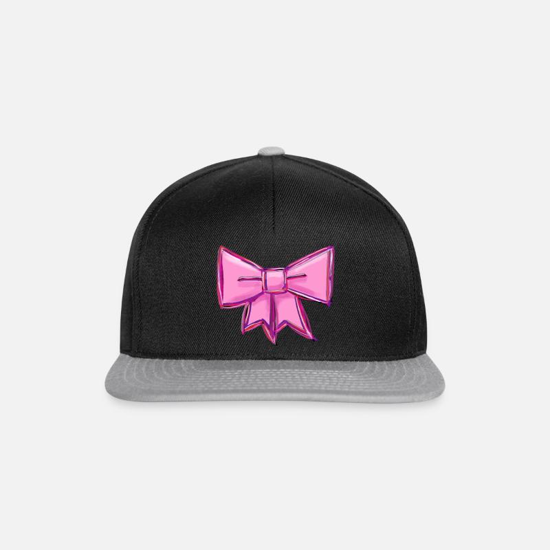 rosa Schleife Geschenkband gezeichnet Stilvoll - Snapback Cap - Schwarz/Grau