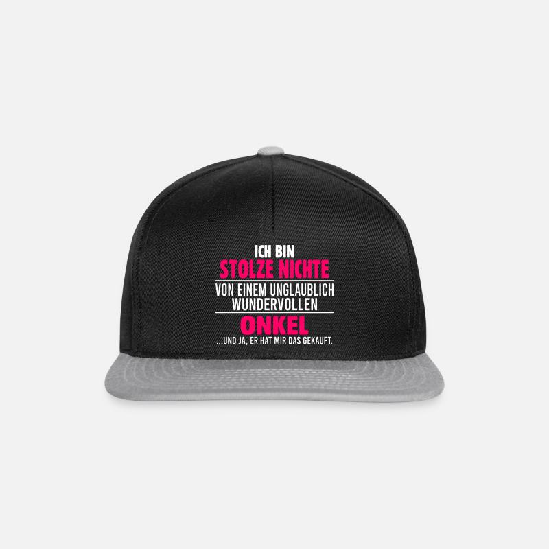 Onkel und Nichte - Snapback Cap - Schwarz/Grau