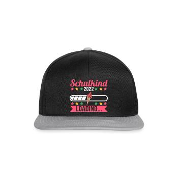 Schulkind Schüler Schulanfang 2022 Einschulung - Snapback Cap - Schwarz/Grau - Vorne