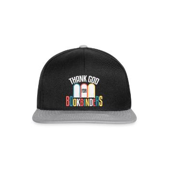 Thank God For Bookbinders - Snapback Cap - black/grey - Front