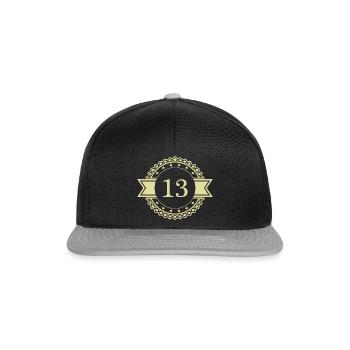13 Emblème numérique - Casquette snapback - noir/gris - Devant