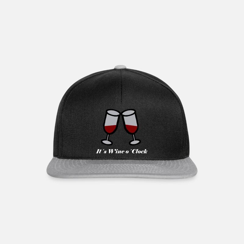 Wein Weinzeit Time for Wine Geschenk Geschenkidee - Snapback Cap - Schwarz/Grau