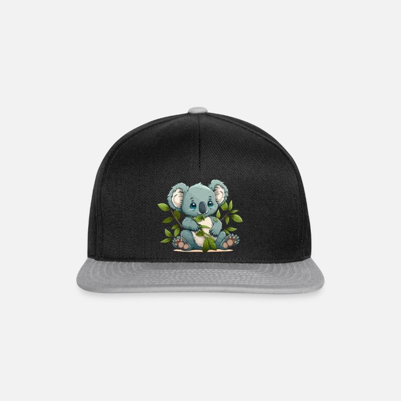 Koala Eukalyptus | T-Shirt - Snapback Cap - Schwarz/Grau