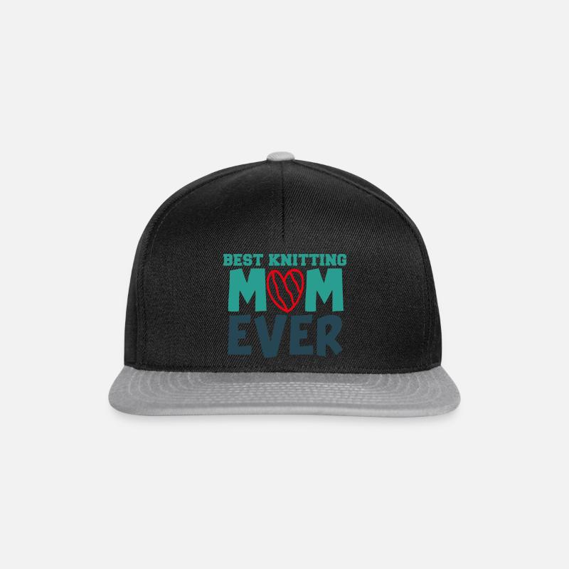Best Knitting Mom Ever | Geschenkidee Mama Hobby - Snapback Cap - Schwarz/Grau