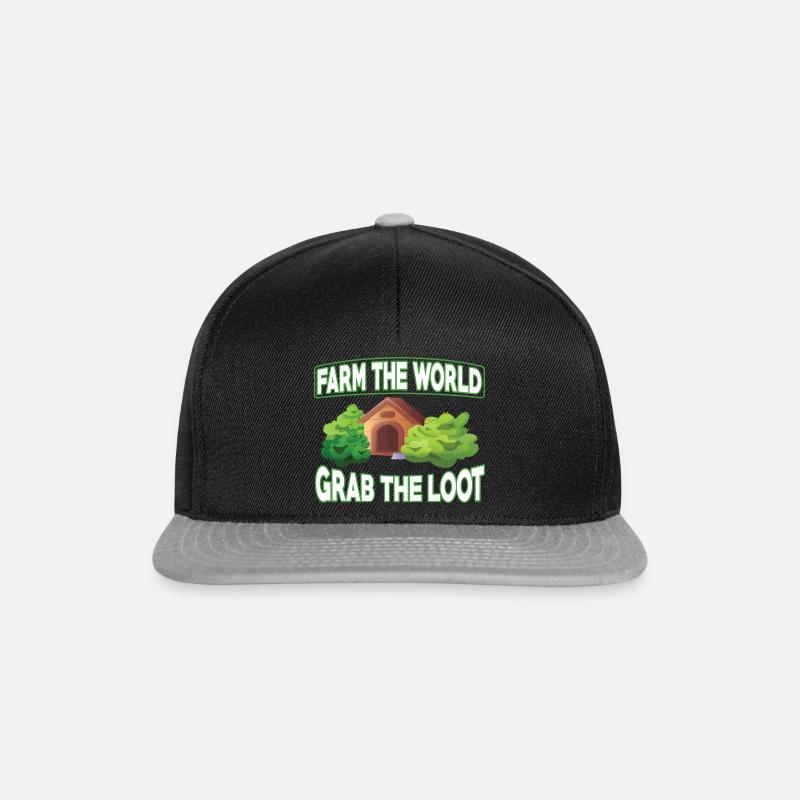 Farm the World. Grab the LOOT - Snapback Cap - Schwarz/Grau