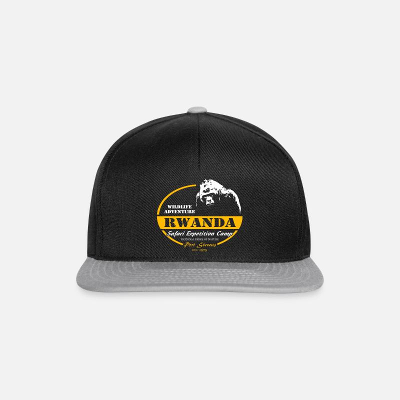 Ruanda - Gorilla - Snapback Cap - Schwarz/Grau