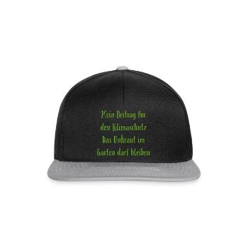 Mein Beitrag für den Klimaschutz Unkraut - Snapback Cap - Schwarz/Grau - Vorne
