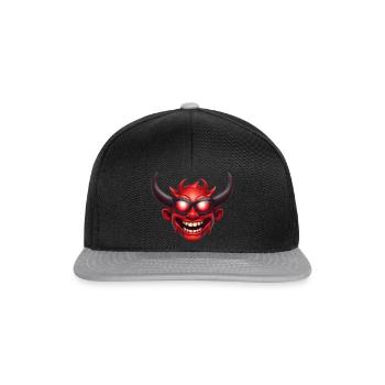 a devil emoji with sunglasses - Snapback Cap - Schwarz/Grau - Vorne