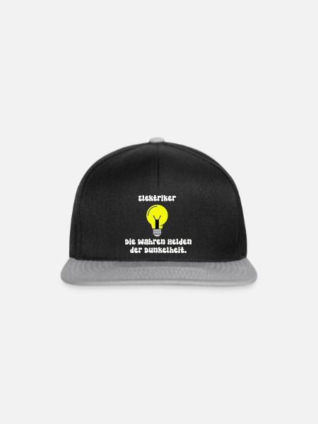 cooler Elektrikerspruch - Snapback Cap - Schwarz/Grau