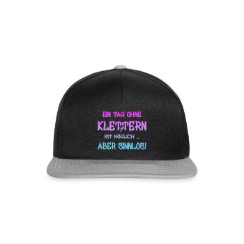 klettern Spruch Geschenk bouldern climbing - Snapback Cap - Schwarz/Grau - Vorne
