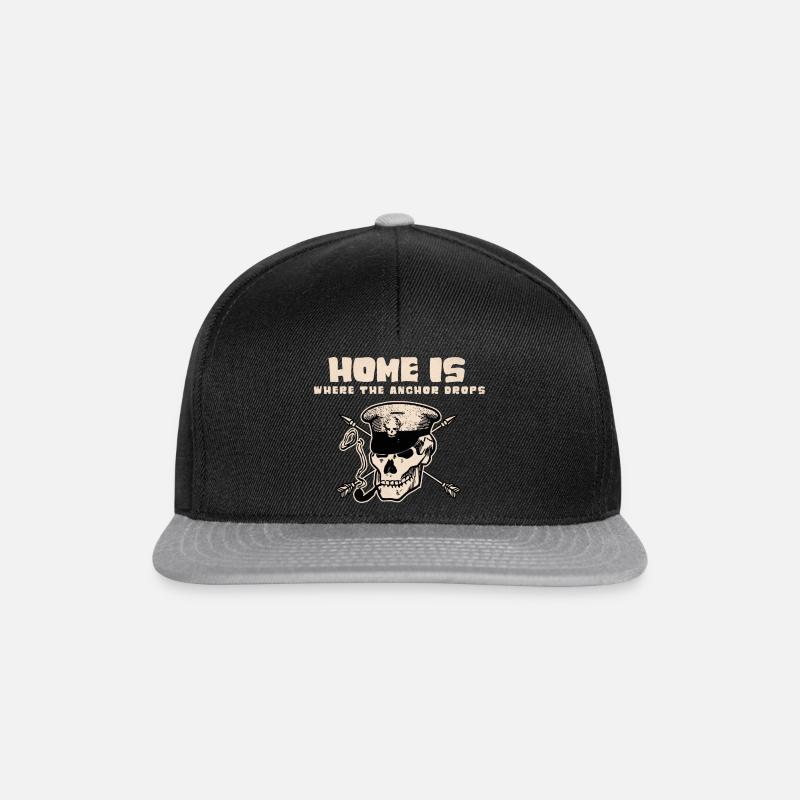 HOME IS WHERE THE ANCHOR DROPS - Snapback Cap - Schwarz/Grau