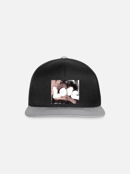 Love Liebe Design abstrakt modern - Snapback Cap - Schwarz/Grau